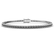 Round Cut Natural Black Diamond Tennis Bracelet in Prong Set with Box Closure in 10K/14K gold and platinum with certified lab-grown or natural diamonds