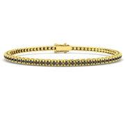 Round Cut Natural Black Diamond Tennis Bracelet in Prong Set with Box Closure in 10K/14K gold and platinum with certified lab-grown or natural diamonds