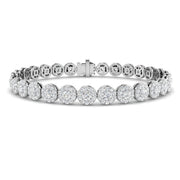 Lab Grown Diamond Halo Tennis Bracelet with Box Clasp & Safety Lock in 10K/14K gold and platinum with certified lab-grown or natural diamonds