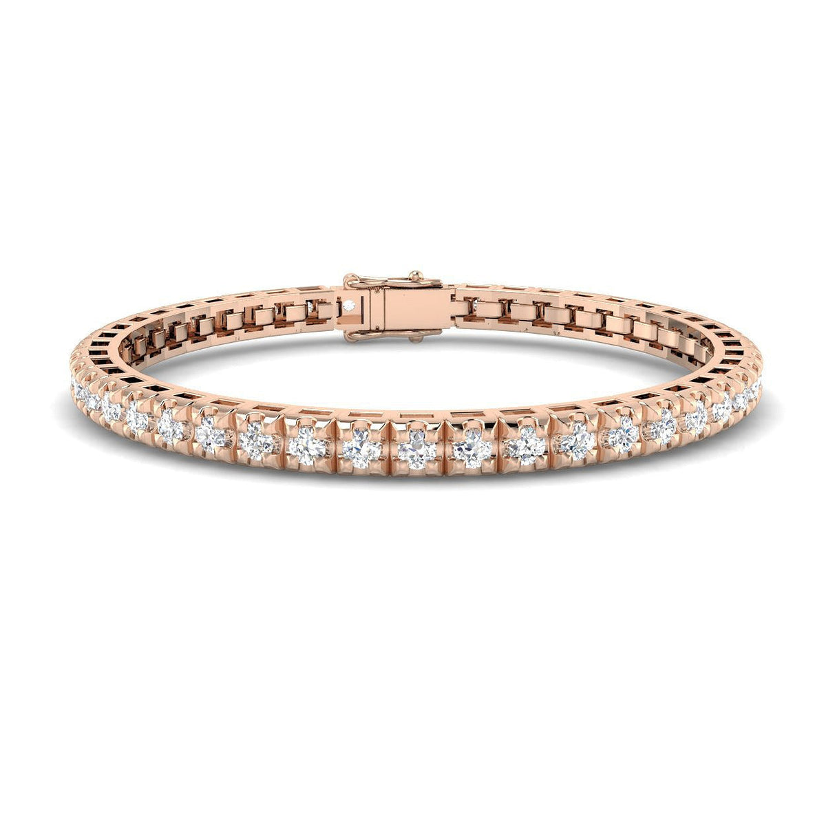 Natural Round Diamond Tennis Bracelet in 10K/14K gold and platinum with certified lab-grown or natural diamonds