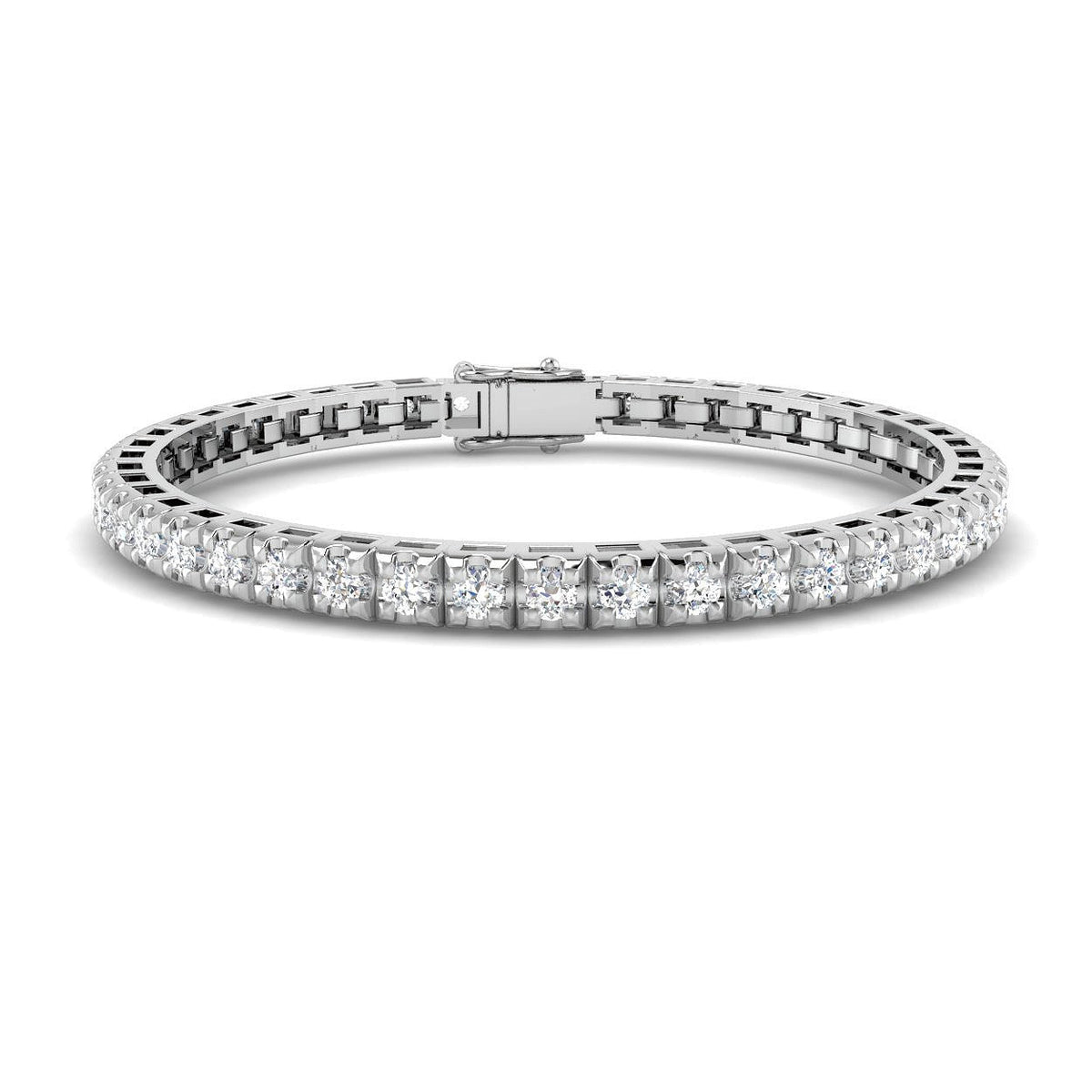 Natural Round Diamond Tennis Bracelet in 10K/14K gold and platinum with certified lab-grown or natural diamonds
