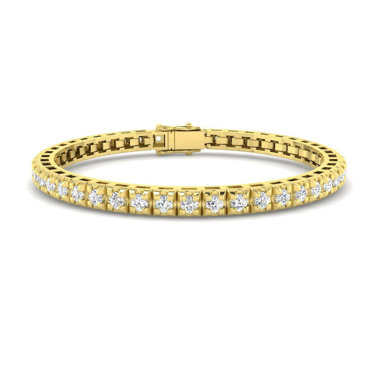 Natural Round Diamond Tennis Bracelet in 10K/14K gold and platinum with certified lab-grown or natural diamonds