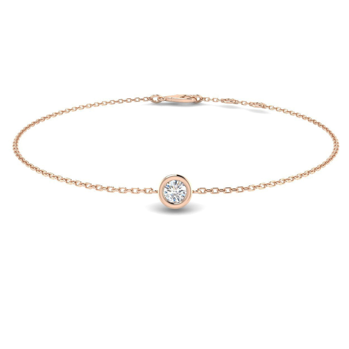 Natural Diamond Solitaire Bracelet in 10K/14K gold and platinum with certified lab-grown or natural diamonds