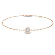 Natural Diamond Solitaire Bracelet in 10K/14K gold and platinum with certified lab-grown or natural diamonds