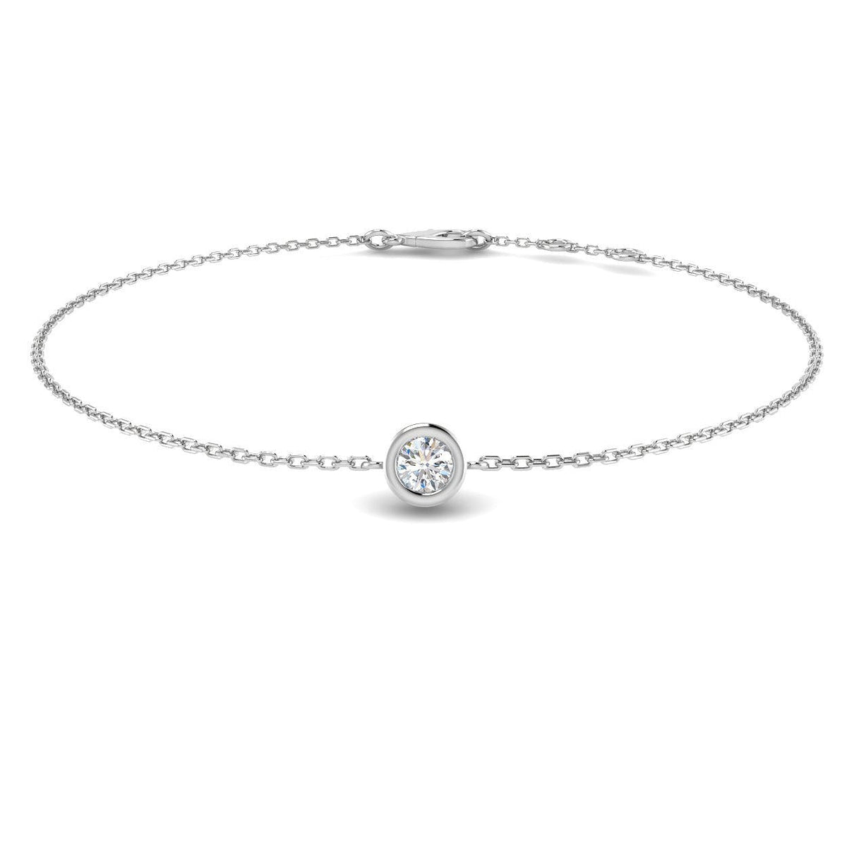 Natural Diamond Solitaire Bracelet in 10K/14K gold and platinum with certified lab-grown or natural diamonds
