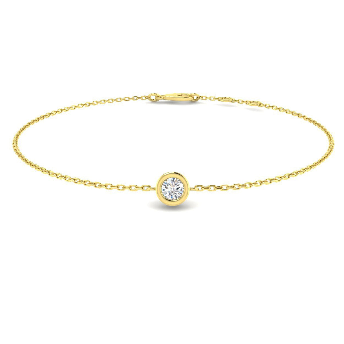Natural Diamond Solitaire Bracelet in 10K/14K gold and platinum with certified lab-grown or natural diamonds