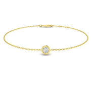 Natural Diamond Solitaire Bracelet in 10K/14K gold and platinum with certified lab-grown or natural diamonds
