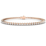 Round Lab Grown Diamond Tennis Bracelet in Prong Set with Secure Box Clasp in 10K/14K gold and platinum with certified lab-grown or natural diamonds