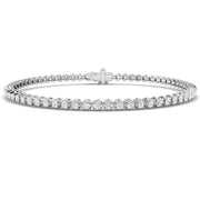 Round Lab Grown Diamond Tennis Bracelet in Prong Set with Secure Box Clasp in 10K/14K gold and platinum with certified lab-grown or natural diamonds
