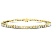 Round Lab Grown Diamond Tennis Bracelet in Prong Set with Secure Box Clasp in 10K/14K gold and platinum with certified lab-grown or natural diamonds