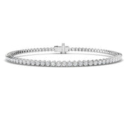 Round Lab Grown Diamond Tennis Bracelet in Prong Set with Secure Box Clasp in 10K/14K gold and platinum with certified lab-grown or natural diamonds