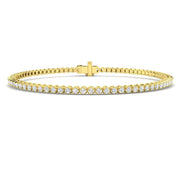 Round Lab Grown Diamond Tennis Bracelet in Prong Set with Secure Box Clasp in 10K/14K gold and platinum with certified lab-grown or natural diamonds