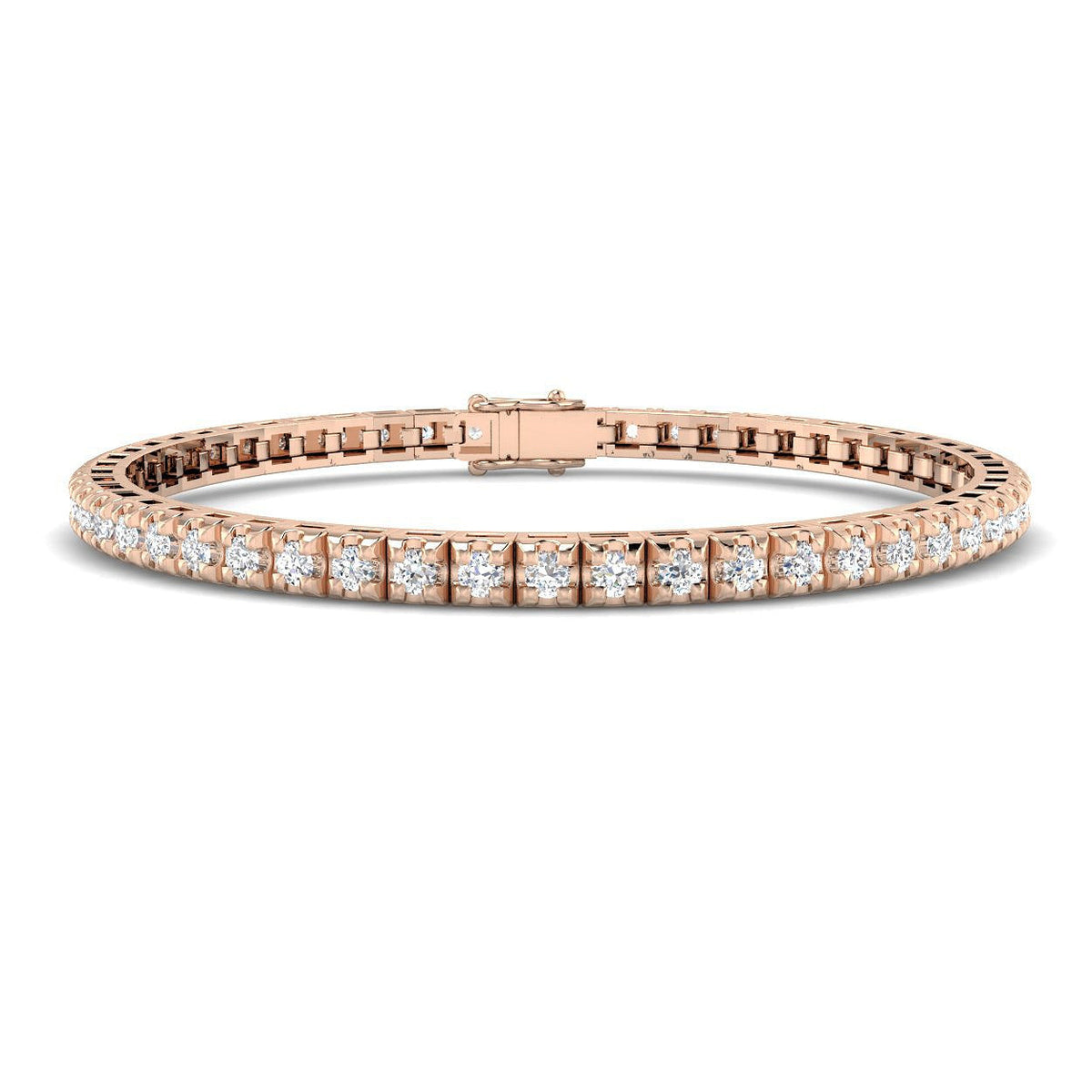 Natural Round Diamond Tennis Bracelet in 10K/14K gold and platinum with certified lab-grown or natural diamonds