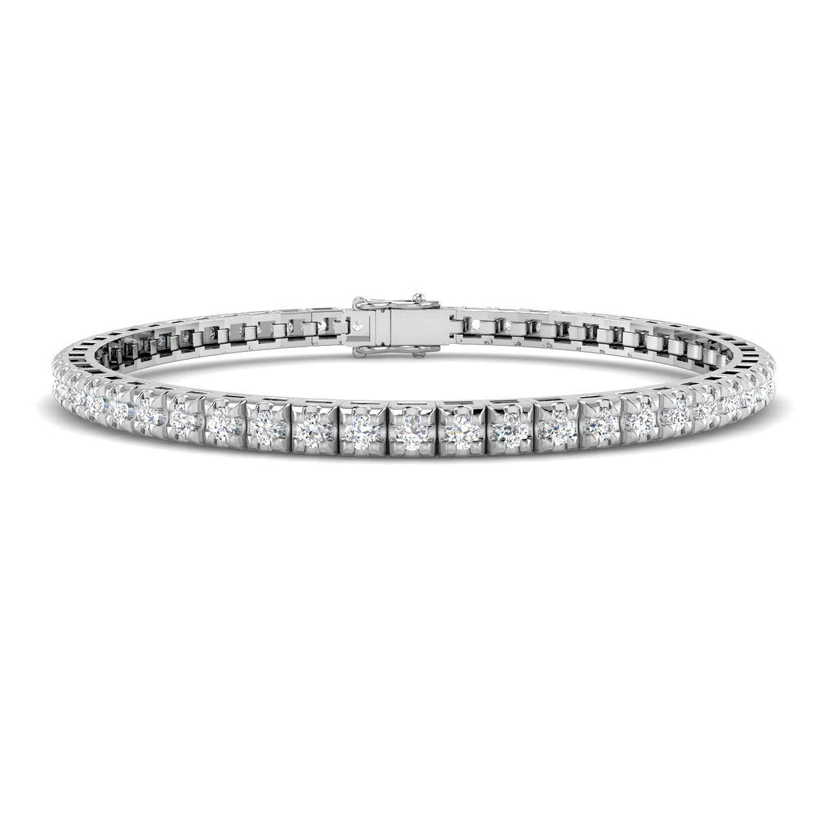 Natural Round Diamond Tennis Bracelet in 10K/14K gold and platinum with certified lab-grown or natural diamonds