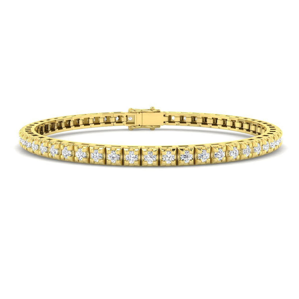 Natural Round Diamond Tennis Bracelet in 10K/14K gold and platinum with certified lab-grown or natural diamonds
