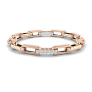 Natural Diamond Link Bracelet with Pave Bar Accents and Secure Clasp in 10K/14K gold and platinum with certified lab-grown or natural diamonds