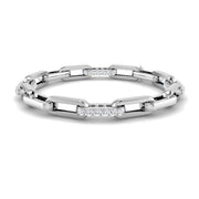 Natural Diamond Link Bracelet with Pave Bar Accents and Secure Clasp in 10K/14K gold and platinum with certified lab-grown or natural diamonds