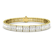 Luxury Natural or Lab Grown Baguette & Round Diamond Tennis Bracelet in 10K/14K gold and platinum with certified lab-grown or natural diamonds