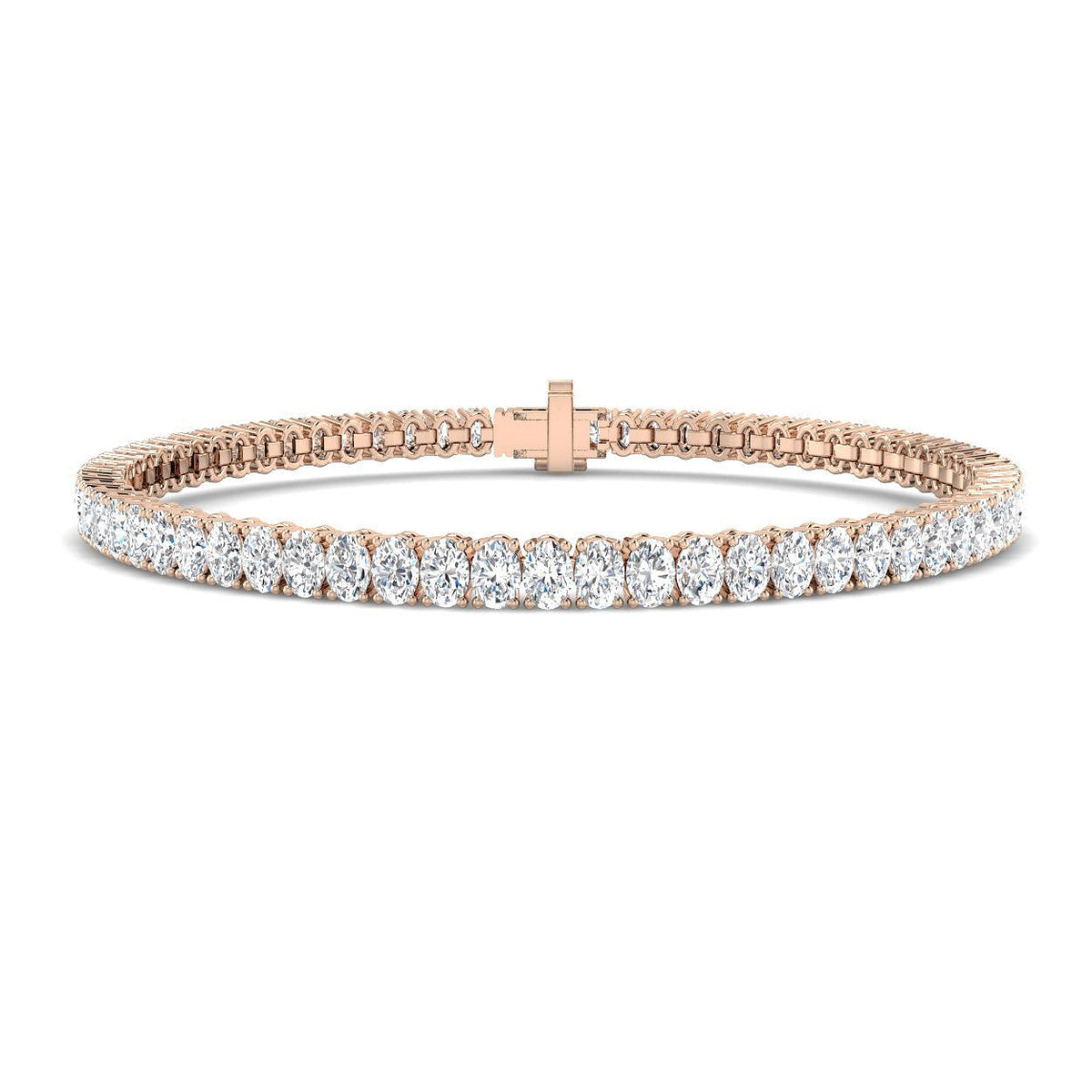 Oval Cut Lab Grown Diamond Tennis Bracelet in 10K/14K gold and platinum with certified lab-grown or natural diamonds