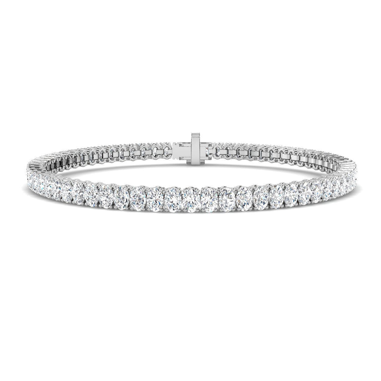 Oval Cut Lab Grown Diamond Tennis Bracelet in 10K/14K gold and platinum with certified lab-grown or natural diamonds