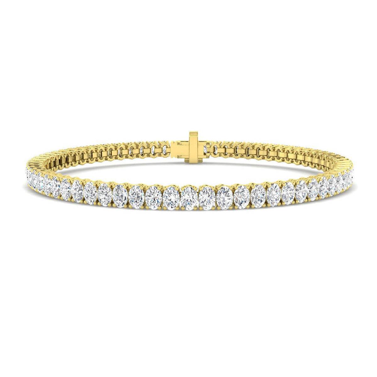 Oval Cut Lab Grown Diamond Tennis Bracelet in 10K/14K gold and platinum with certified lab-grown or natural diamonds