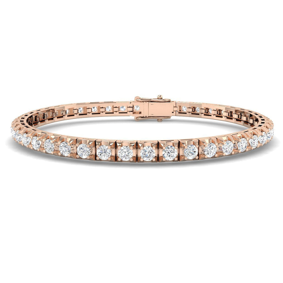 Natural Round Diamond Tennis Bracelet in 10K/14K gold and platinum with certified lab-grown or natural diamonds