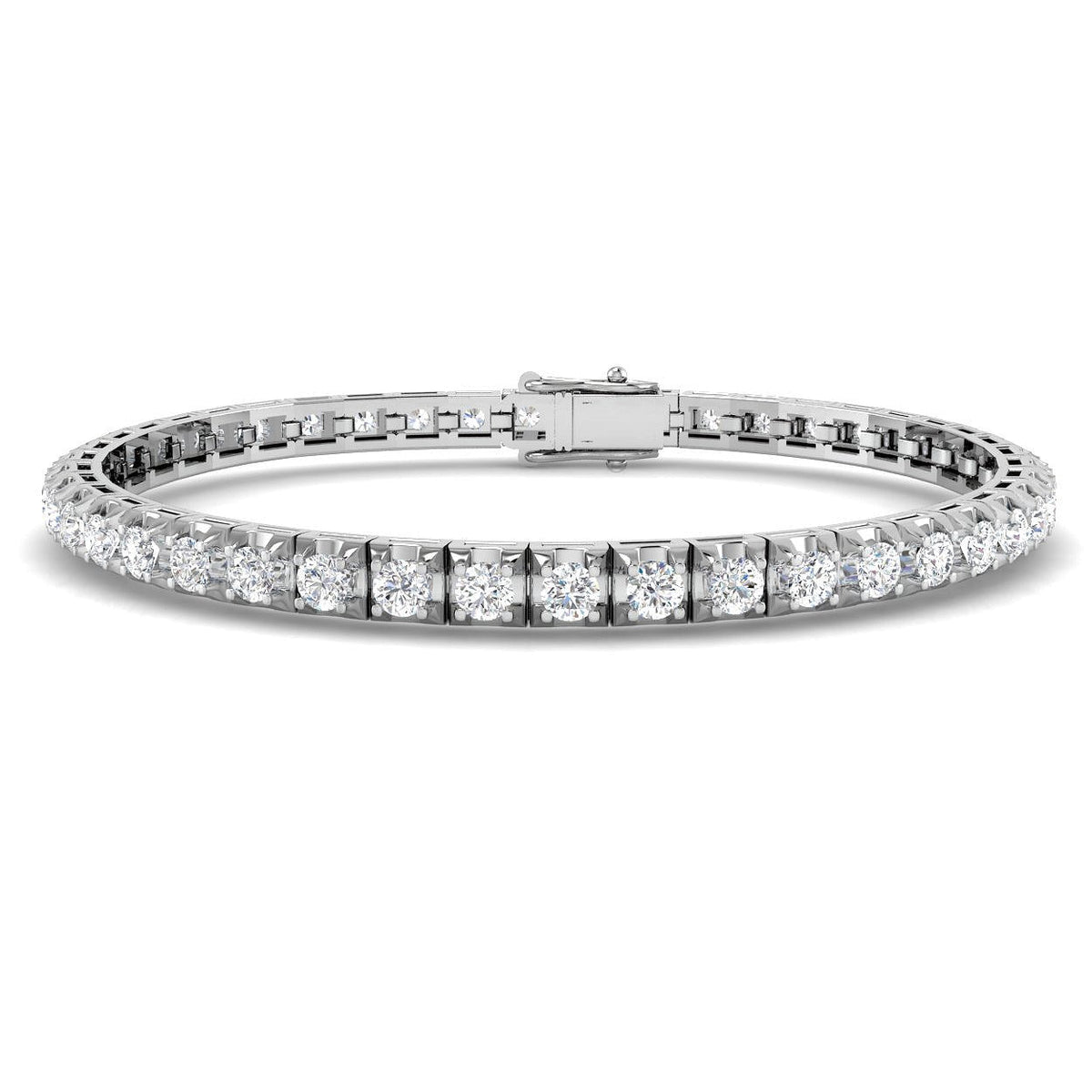 Natural Round Diamond Tennis Bracelet in 10K/14K gold and platinum with certified lab-grown or natural diamonds