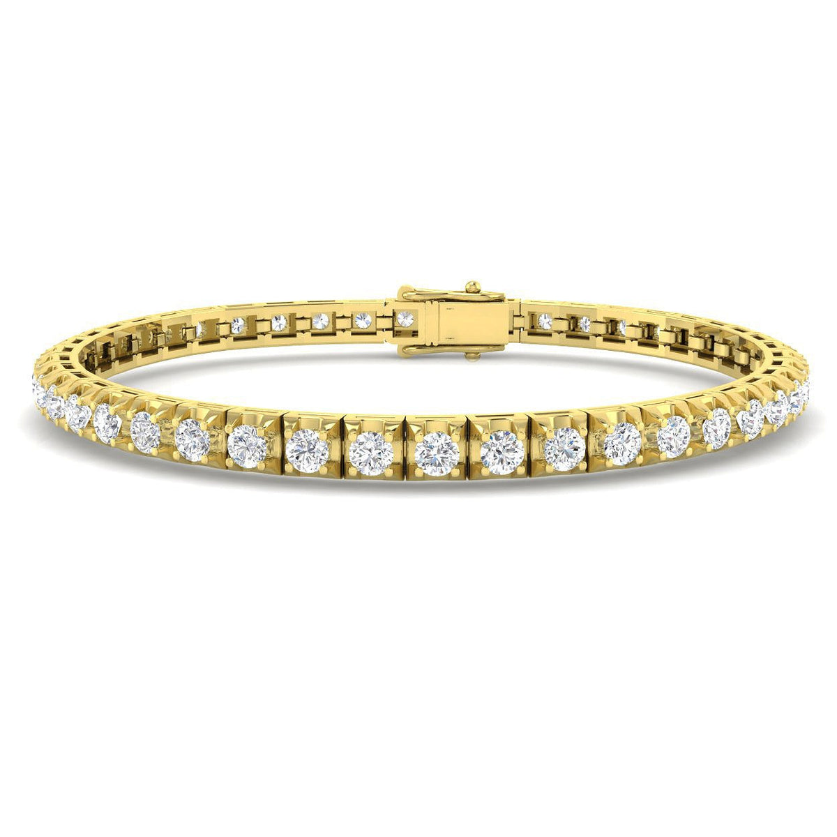 Natural Round Diamond Tennis Bracelet in 10K/14K gold and platinum with certified lab-grown or natural diamonds
