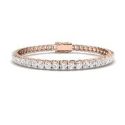 Round Cut Prong Set Lab Grown Diamond Tennis Bracelet in Platinum with Box Closure in 10K/14K gold and platinum with certified lab-grown or natural diamonds