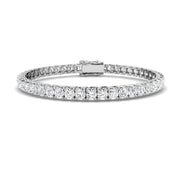 Round Cut Prong Set Lab Grown Diamond Tennis Bracelet in Platinum with Box Closure in 10K/14K gold and platinum with certified lab-grown or natural diamonds