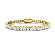 Round Cut Prong Set Lab Grown Diamond Tennis Bracelet in Platinum with Box Closure in 10K/14K gold and platinum with certified lab-grown or natural diamonds