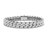 10.80ct Round Natural Pave Cuban Link Bracelet-Iced Out Curb Bracelet for Unisex in 10K/14K gold and platinum with certified lab-grown or natural diamonds