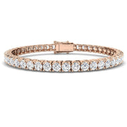 Round Cut Prong Set Lab Grown Diamond Tennis Bracelet in Platinum with Box Closure in 10K/14K gold and platinum with certified lab-grown or natural diamonds