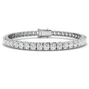 Round Cut Prong Set Lab Grown Diamond Tennis Bracelet in Platinum with Box Closure in 10K/14K gold and platinum with certified lab-grown or natural diamonds