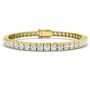 Round Cut Prong Set Lab Grown Diamond Tennis Bracelet in Platinum with Box Closure in 10K/14K gold and platinum with certified lab-grown or natural diamonds