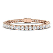 Round Cut Prong Set Lab Grown Diamond Tennis Bracelet in Platinum with Box Closure in 10K/14K gold and platinum with certified lab-grown or natural diamonds