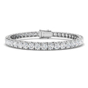 Round Cut Prong Set Lab Grown Diamond Tennis Bracelet in Platinum with Box Closure in 10K/14K gold and platinum with certified lab-grown or natural diamonds