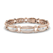 Vintage Bracelet with Baguette & Round Lab Grown Diamonds in Gold & in 10K/14K gold and platinum with certified lab-grown or natural diamonds
