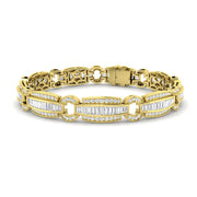 Vintage Bracelet with Baguette & Round Lab Grown Diamonds in Gold & in 10K/14K gold and platinum with certified lab-grown or natural diamonds