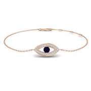 Sapphire Evil Eye Bracelet in 10K/14K gold and platinum with certified lab-grown or natural diamonds