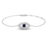 Sapphire Evil Eye Bracelet in 10K/14K gold and platinum with certified lab-grown or natural diamonds