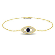 Sapphire Evil Eye Bracelet in 10K/14K gold and platinum with certified lab-grown or natural diamonds