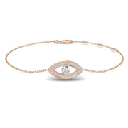 Lab Grown Diamond Evil Eye Protection Bracelet in 10K/14K gold and platinum with certified lab-grown or natural diamonds