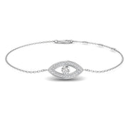 Lab Grown Diamond Evil Eye Protection Bracelet in 10K/14K gold and platinum with certified lab-grown or natural diamonds