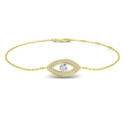 Lab Grown Diamond Evil Eye Protection Bracelet in 10K/14K gold and platinum with certified lab-grown or natural diamonds