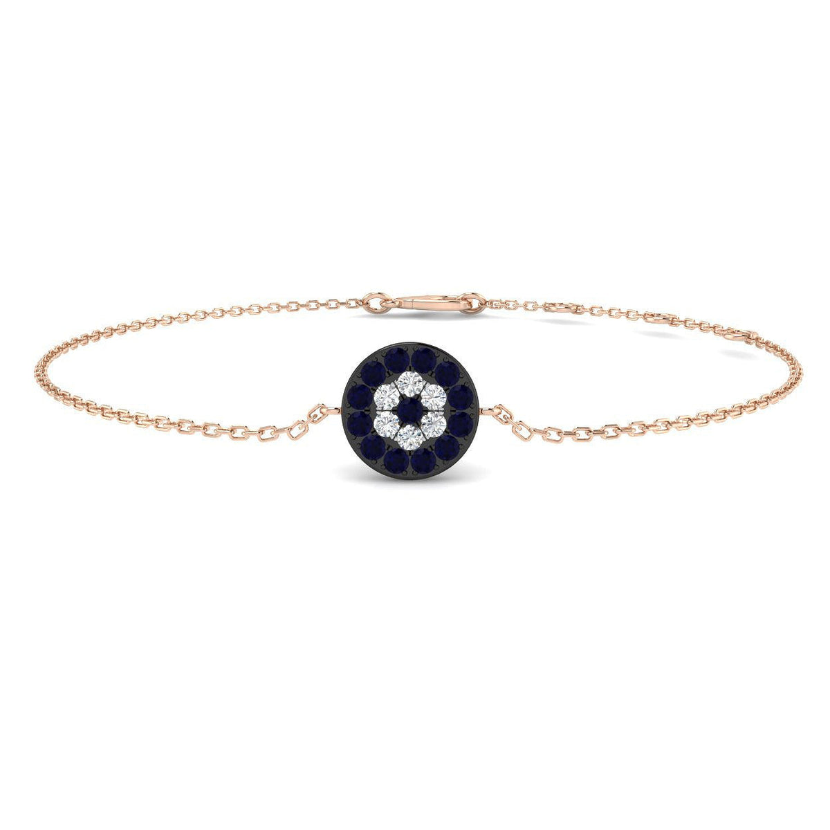 Evil Eye Sapphire & Diamond Bracelet / in 10K/14K gold and platinum with certified lab-grown or natural diamonds