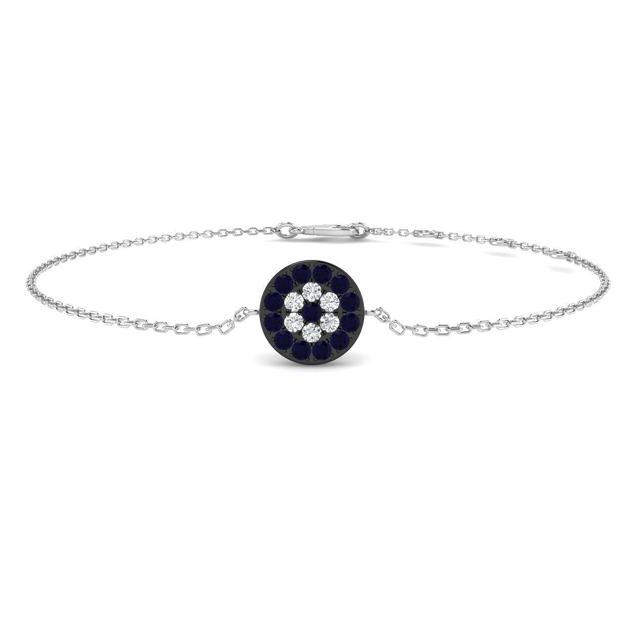 Evil Eye Sapphire & Diamond Bracelet / in 10K/14K gold and platinum with certified lab-grown or natural diamonds