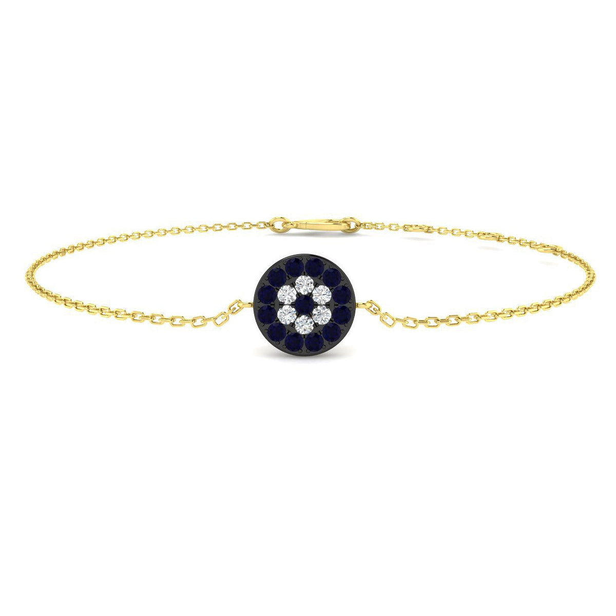 Evil Eye Sapphire & Diamond Bracelet / in 10K/14K gold and platinum with certified lab-grown or natural diamonds