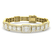 Lab Grown Diamond Bracelet in Emerald Style in 10K/14K gold and platinum with certified lab-grown or natural diamonds