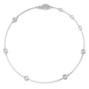 Round Diamond Station Bracelet with Bezel Set Diamonds in 10K/14K gold and platinum with certified lab-grown or natural diamonds